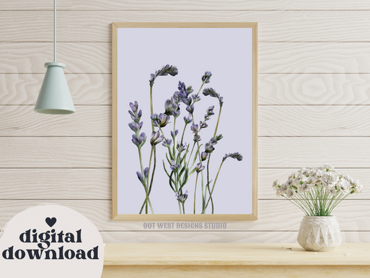 Watercolor Print, Digital Print, Farmhouse Print, Farmhouse Art, Farm House Decor, Printable Wall Art, Farm Decor, lavender, Flowers