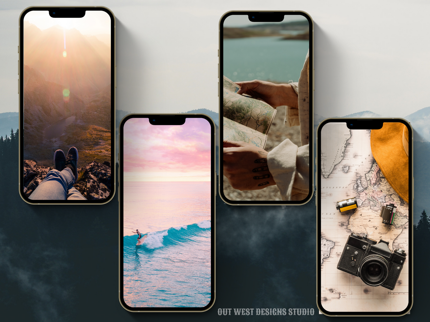 Outdoor Adventure travel boho Instagram highlight covers + story backgrounds - pink | exploring wanderlust camping IG icons