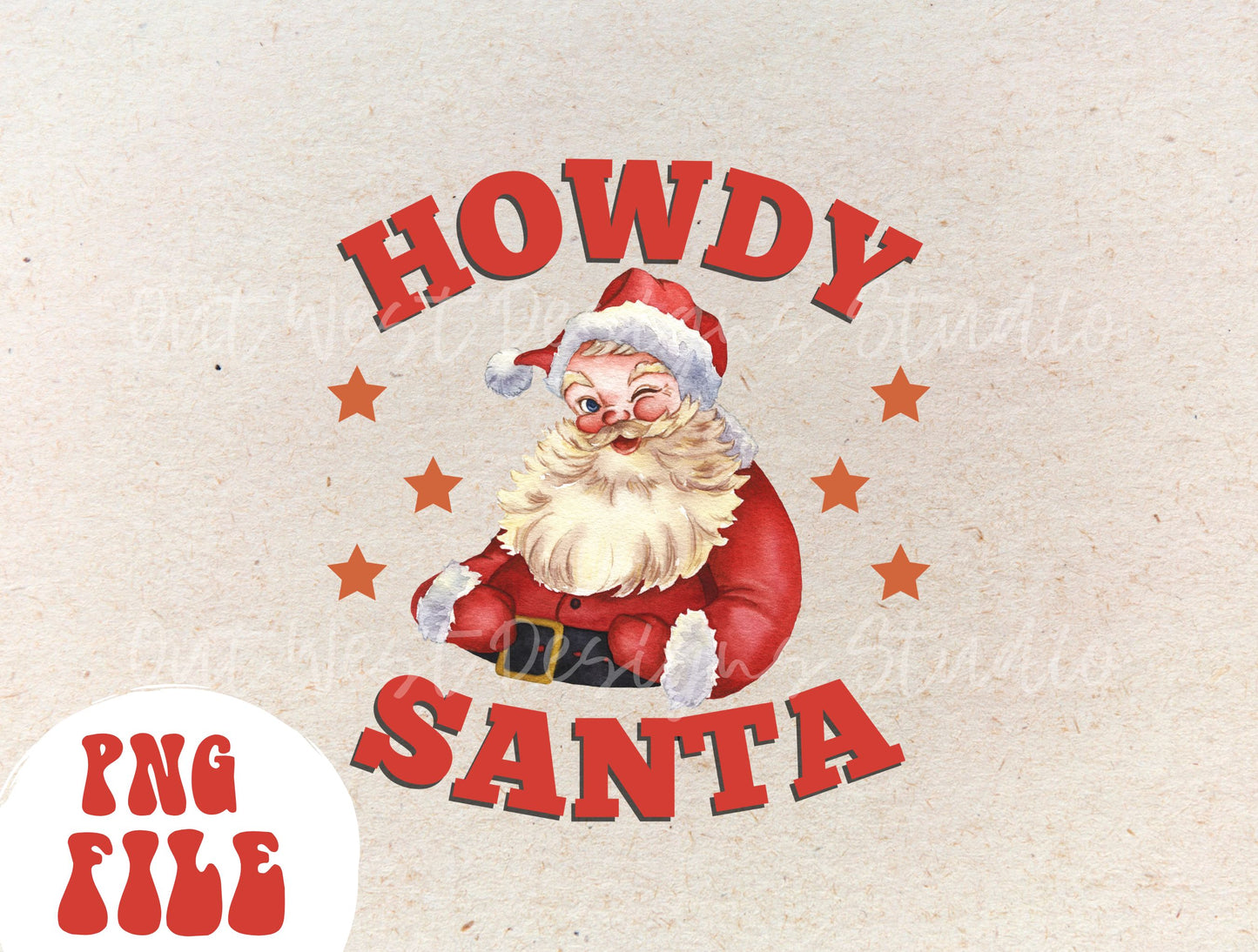 Howdy Santa Country Christmas Vintage Sublimation, Western Png, Digital Illustration, Sublimation File, Christmas Png, Xmas png