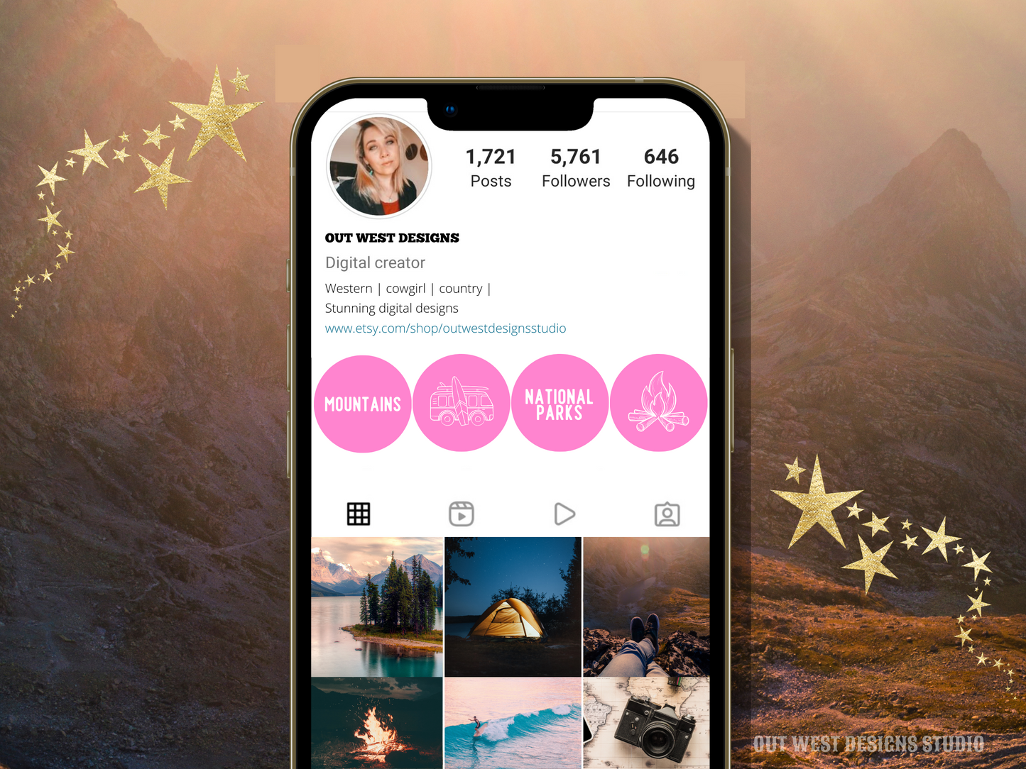 Outdoor Adventure travel boho Instagram highlight covers + story backgrounds - pink | exploring wanderlust camping IG icons