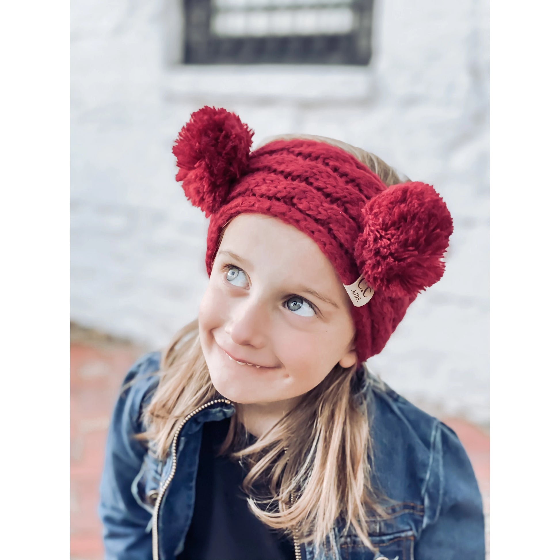 C.C Double Pom Kids Head Wrap With Fuzzy Lining in Mint blue  These super cozy + warm head wraps are our kid's favorites! With two faux fur pom-poms giving your kids/grandkids a cute look while keeping their ears warm! These will sell out - get them as soon as you can while they are in stock!