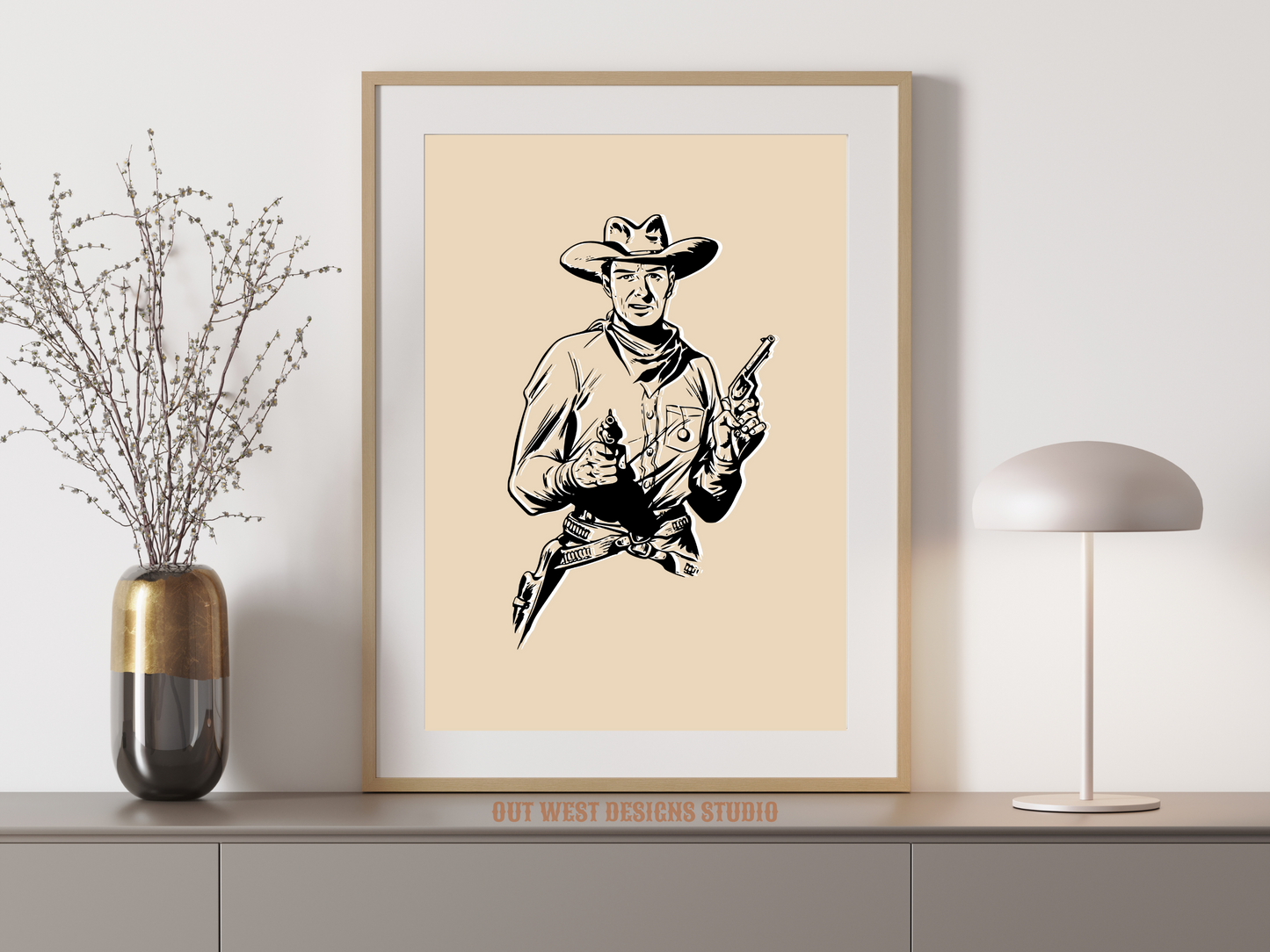 Printable Cowboy John Wayne western print - mustard - Western home decor Poster wall art long country sheriff south western!Printable Lone Outlaw cowboy western print - Cream + black - Western home decor - Poster wall art long country sheriff south western!