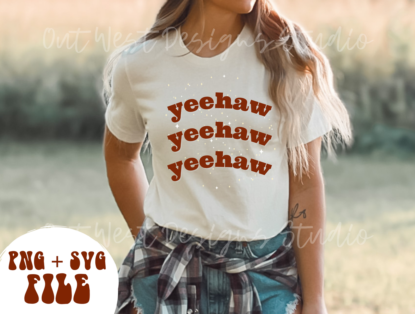 Yeehaw Western PNG + SVG file | Rust + stars | Retro Sublimations, Cowgirl Sublimation, Designs Digital Downloads, Shirt | country