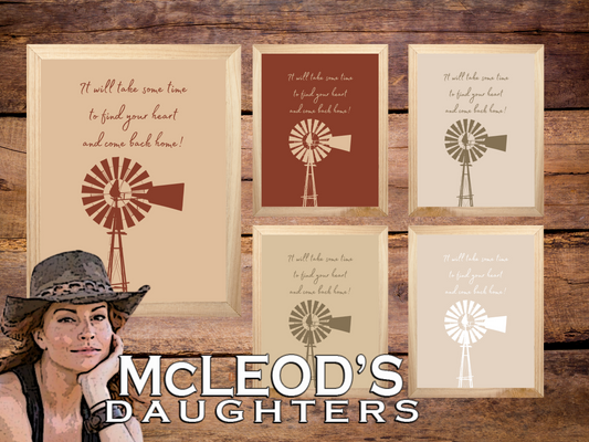 McLeods Daughters themed wall print inspired by the TV show | Country Western decor art poster | Stevie Hall, Clare, Tess + Jodi McLeod