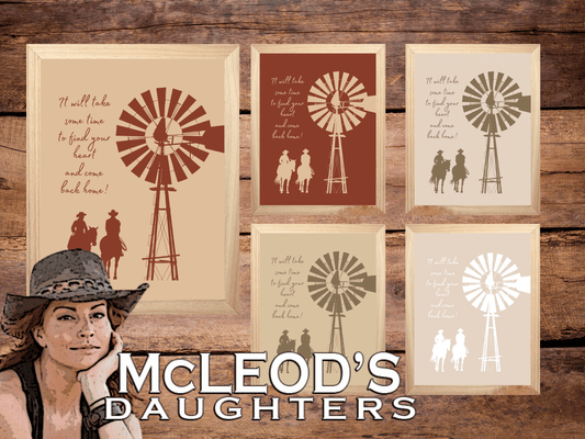McLeods Daughters themed wall print inspired by the TV show | Country Western decor art poster | Stevie Hall, Clare, Tess + Jodi McLeod