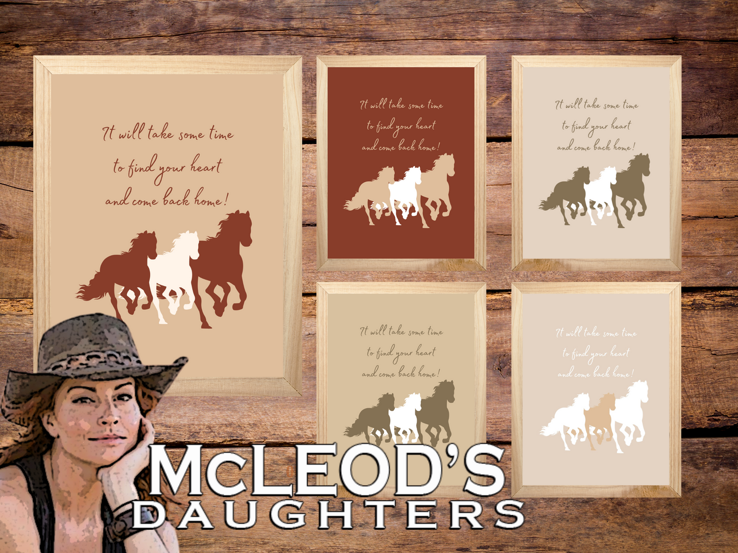 McLeods Daughters themed wall print inspired by the TV show | Country Western decor art poster | Stevie Hall, Clare, Tess + Jodi McLeod