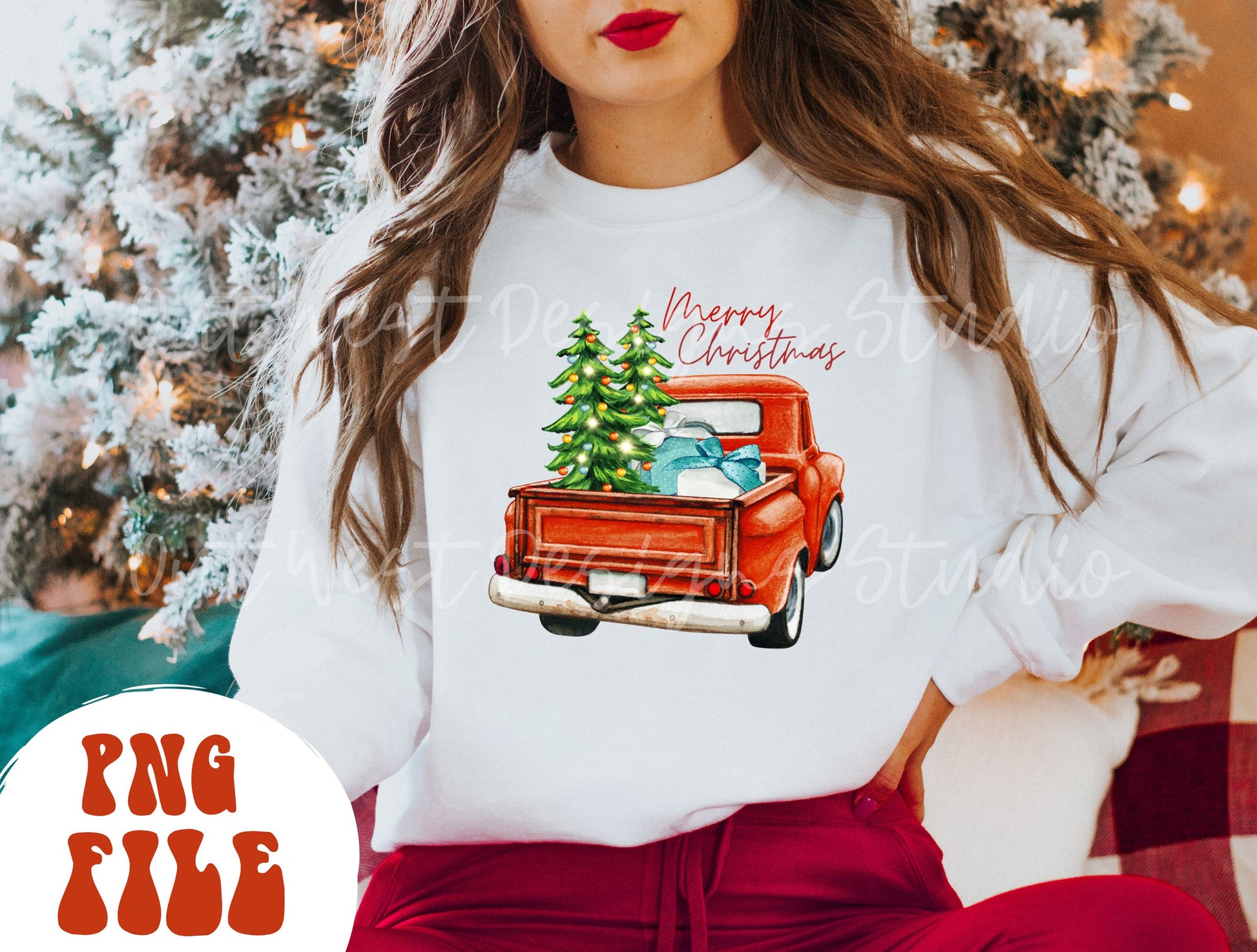 Country Christmas Vintage Truck Sublimation, Western Png, Digital Illustration, Sublimation File, Christmas Png, Xmas png