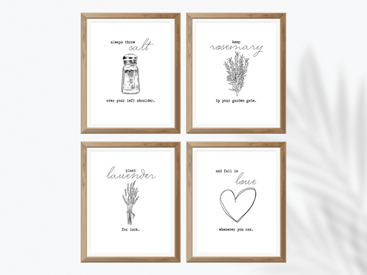 Practical Magic print | Salt Rosemary Lavender Love | Practical Magic Quote | Cottagecore Witchy art digital download print in 3 sizes