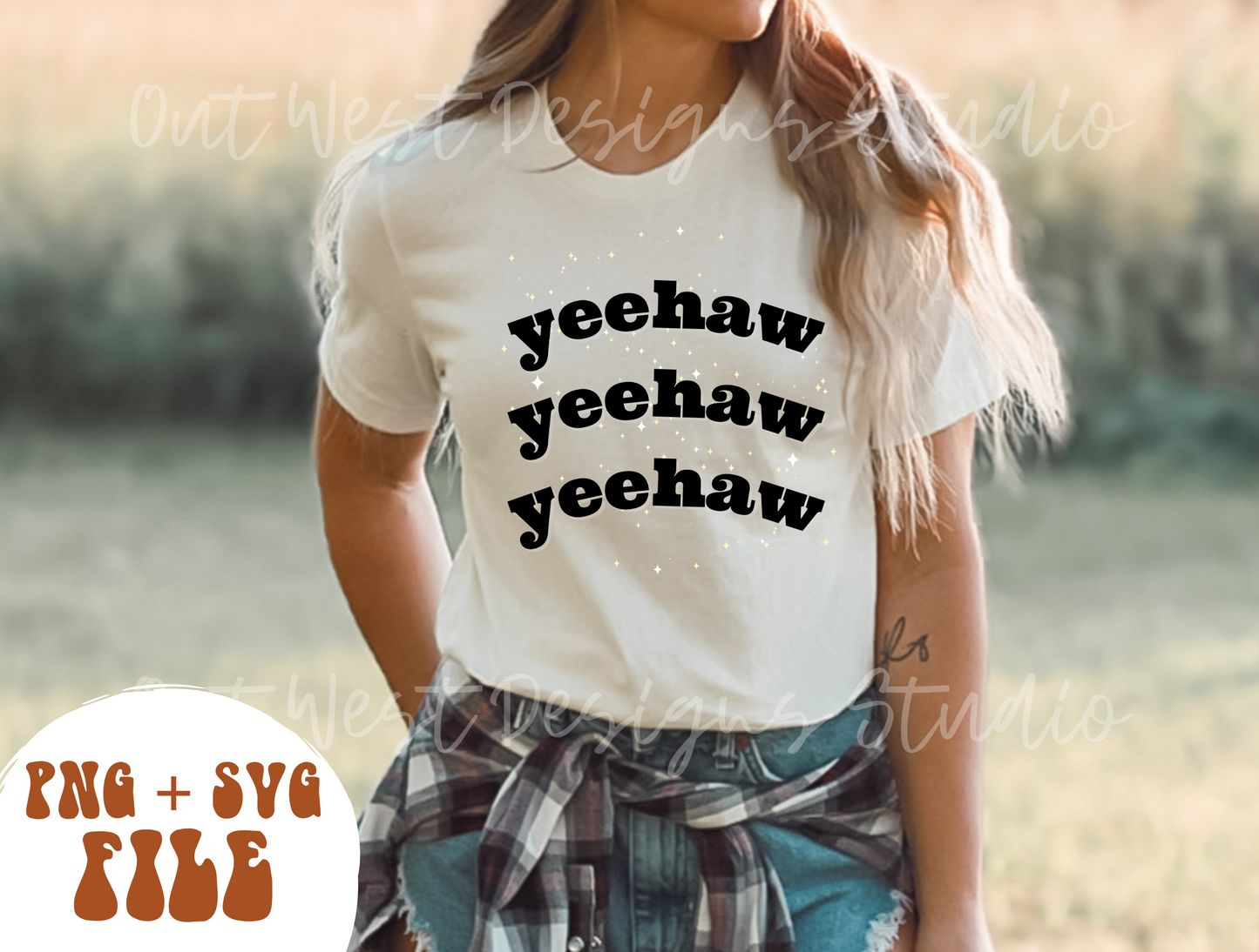 Yeehaw Western PNG + SVG file | Rust + stars | Retro Sublimations, Cowgirl Sublimation, Designs Digital Downloads, Shirt | country