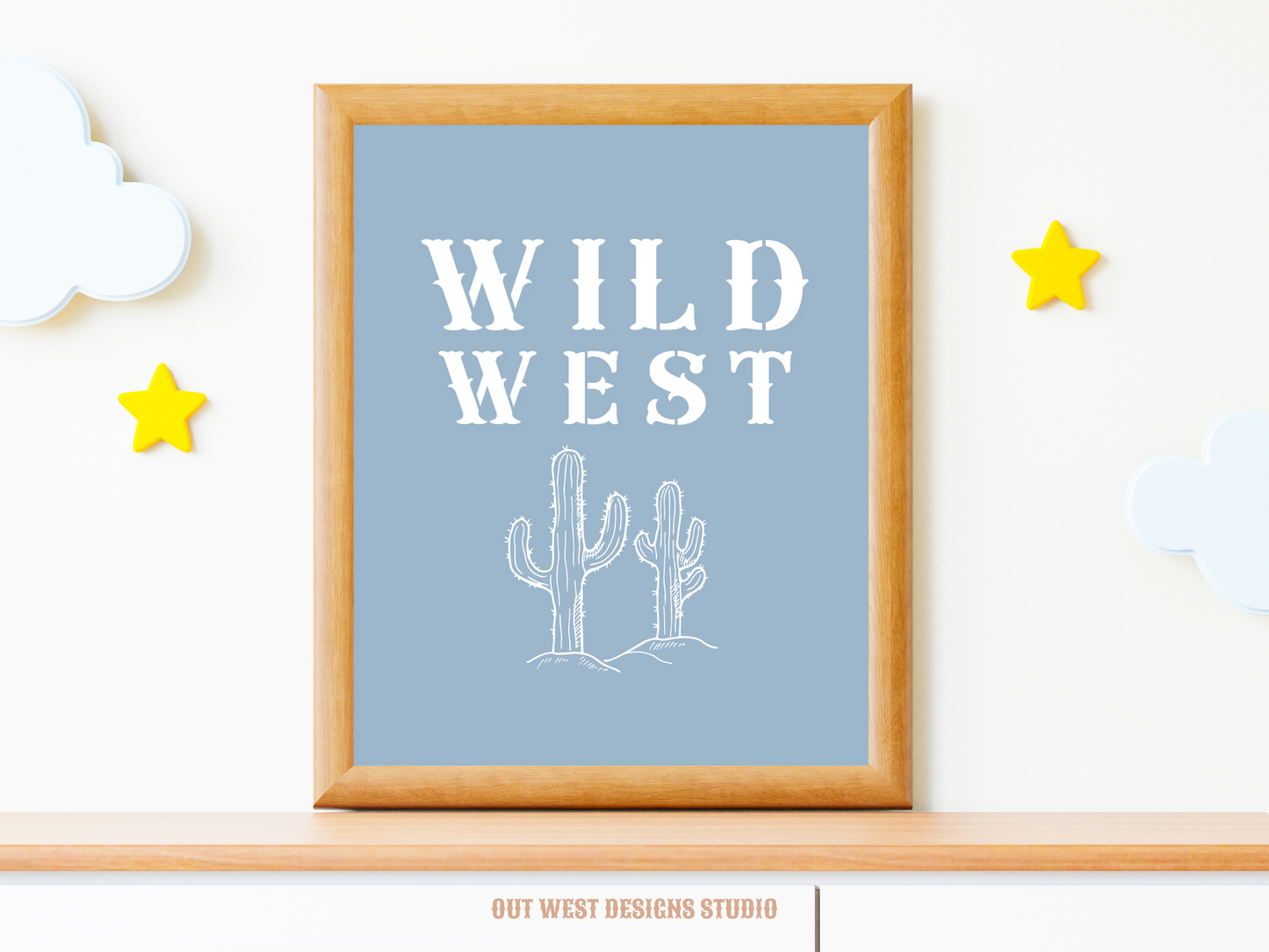 Wild West Cactus print Western- babies girls boys nursery home wall decor play room + kids bedroom poster art Cowboy Cowgirl Southwest rodeo