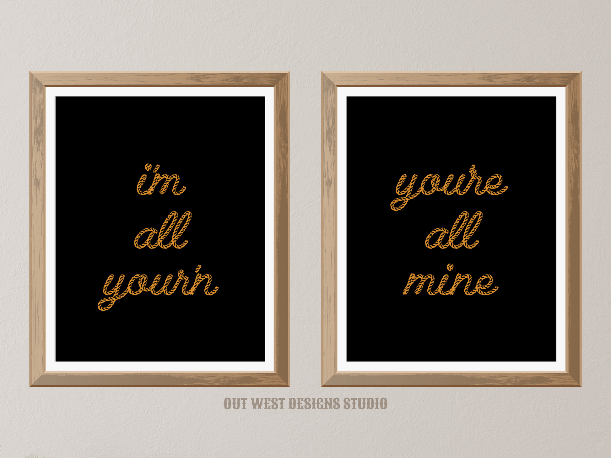 Printable Tyler Childers set of 2 prints in cream +black - I'm all your'n Western home decor Poster wall art Cowgirl cowboy south western!