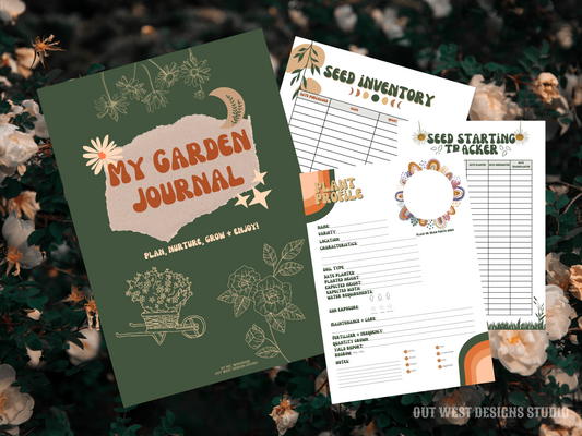 My garden journal diary | keep track of seeding, harvest, inventory + design your own layout | Homesteading book | flower + plant planner