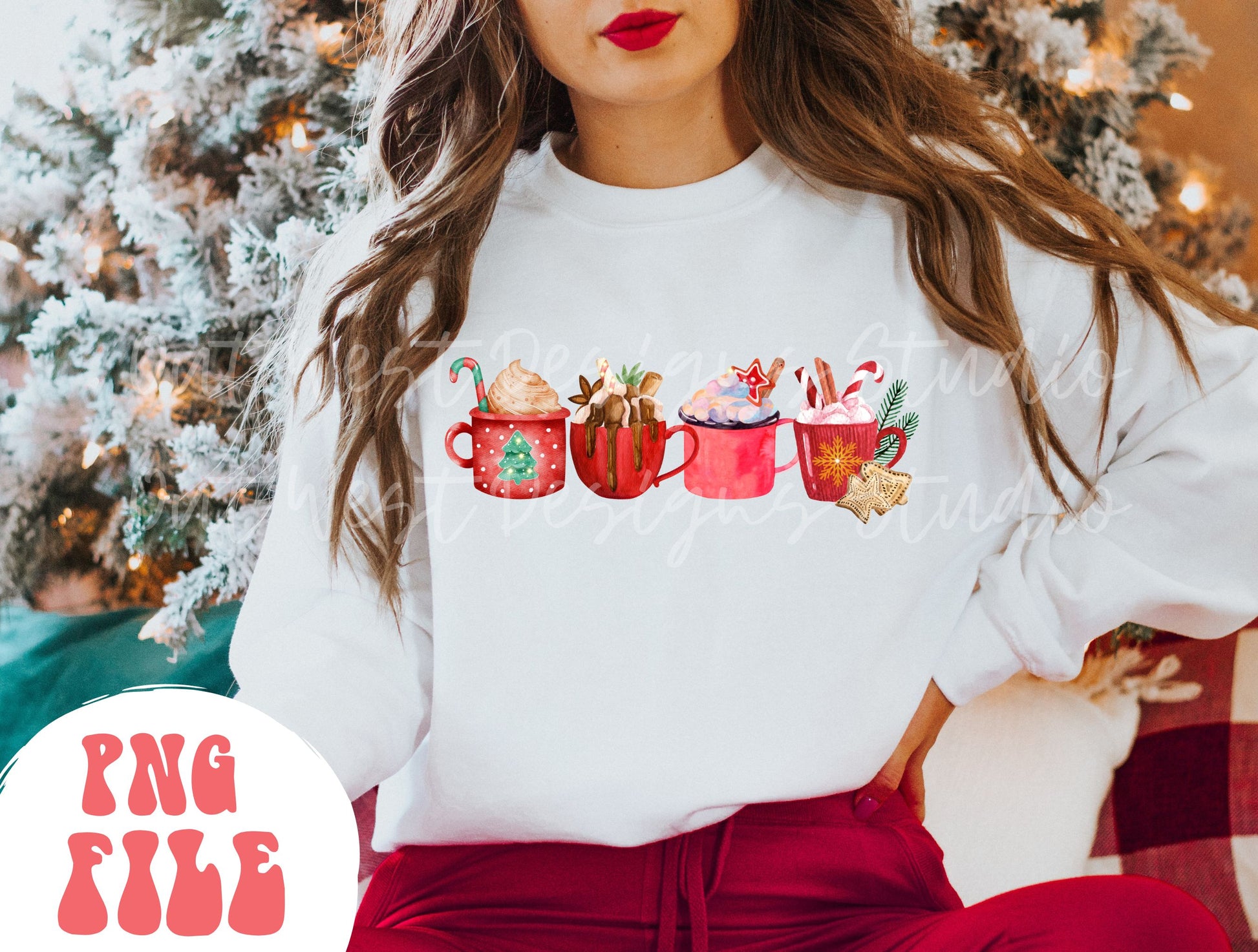 Christmas coffee and hot drinks PNG shirt merch Sublimation, Western Png, Digital Illustration, Grunge christmas, Boho christmas Xmas.