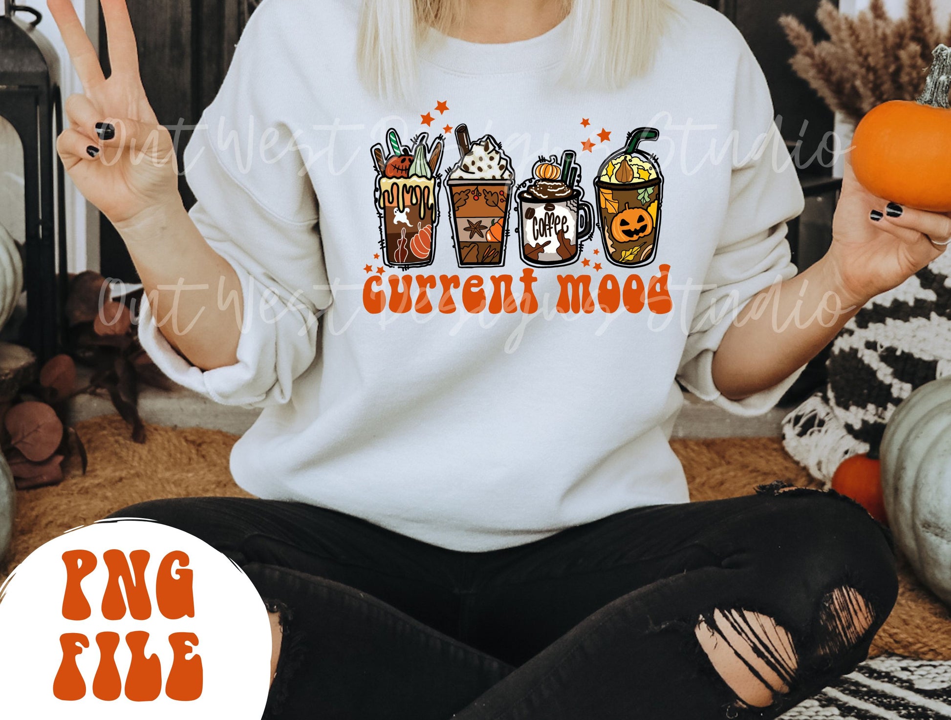 Fall Coffee Drink Png,Christmas Sublimation Designs, Fall png,Coffee Sublimation Png, Halloween Drink Design, Current Mood Png