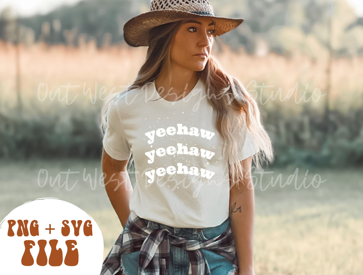 Yeehaw Western PNG + SVG file | Rust + stars | Retro Sublimations, Cowgirl Sublimation, Designs Digital Downloads, Shirt | country