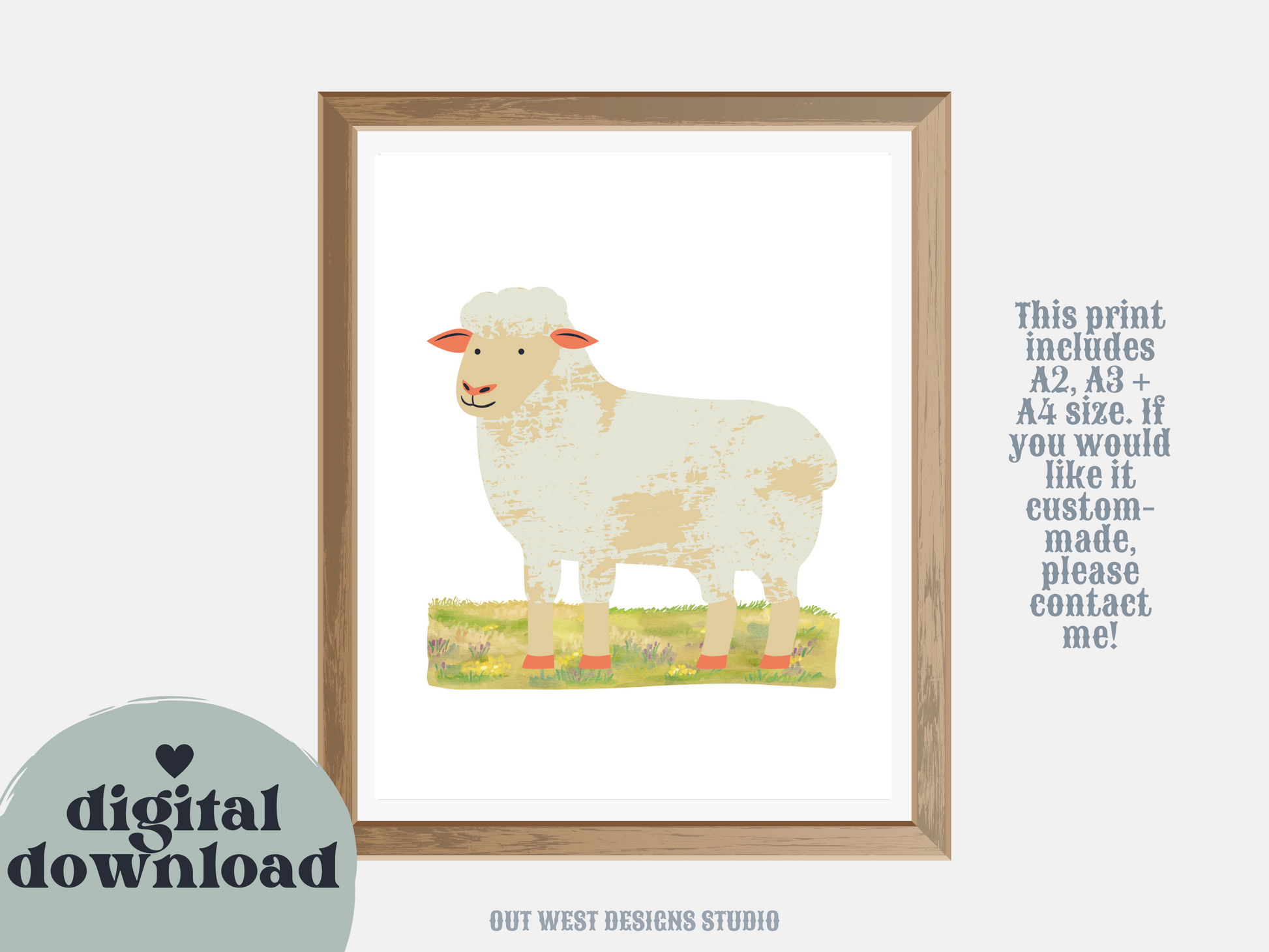 Cute farm animal prints - babies, toddler boys nursery home wall decor - farming baby animal water-color kids bedroom