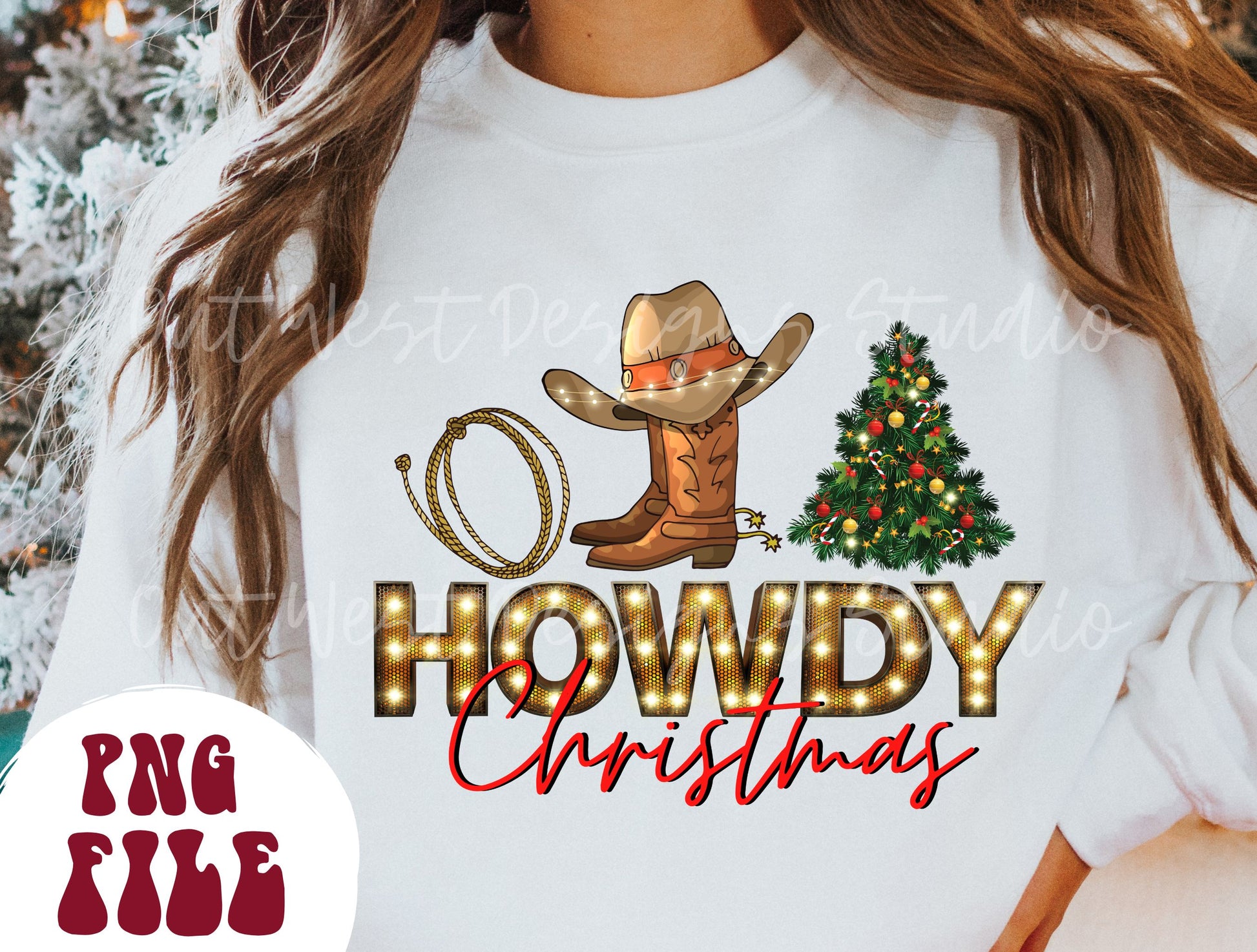 Howdy Christmas png download-Western Christmas png, Happy Holidays png, Country Christmas png, Holiday sublimation, Western png, Howdy png