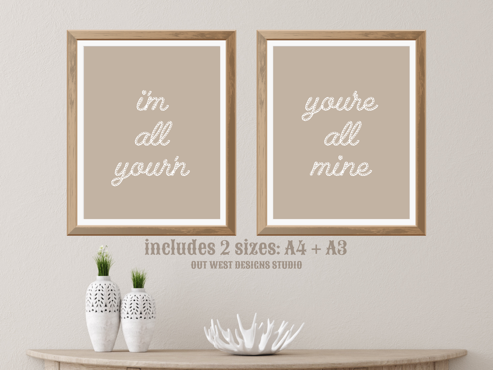 Printable Tyler Childers set of 2 prints in cream +black - I'm all your'n Western home decor Poster wall art Cowgirl cowboy south western!