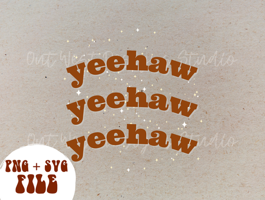 Yeehaw Western PNG + SVG file | Rust + stars | Retro Sublimations, Cowgirl Sublimation, Designs Digital Downloads, Shirt | country