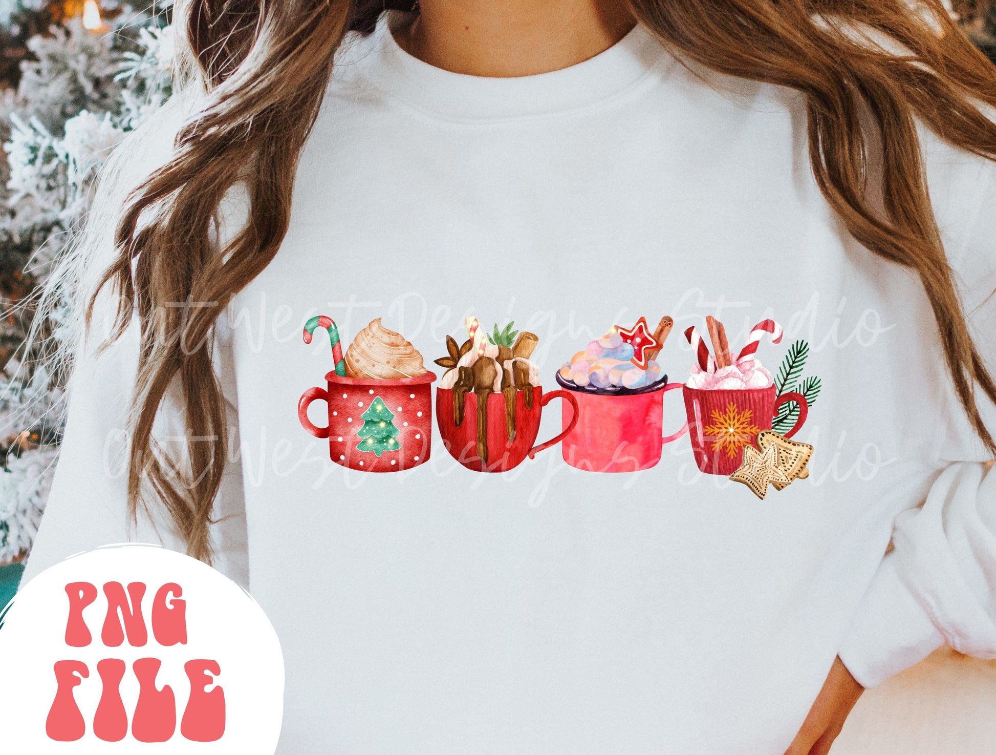 Christmas coffee and hot drinks PNG shirt merch Sublimation, Western Png, Digital Illustration, Grunge christmas, Boho christmas Xmas.