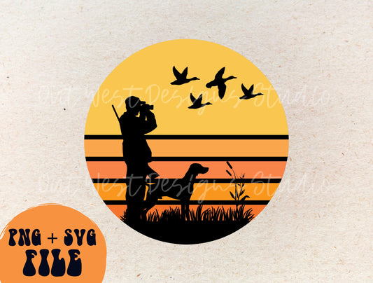 Duck Hunting hunter with dog Country SVG + PNG, Buck geese Season | Cut file Sublimation Design instant Downloads | Digital files