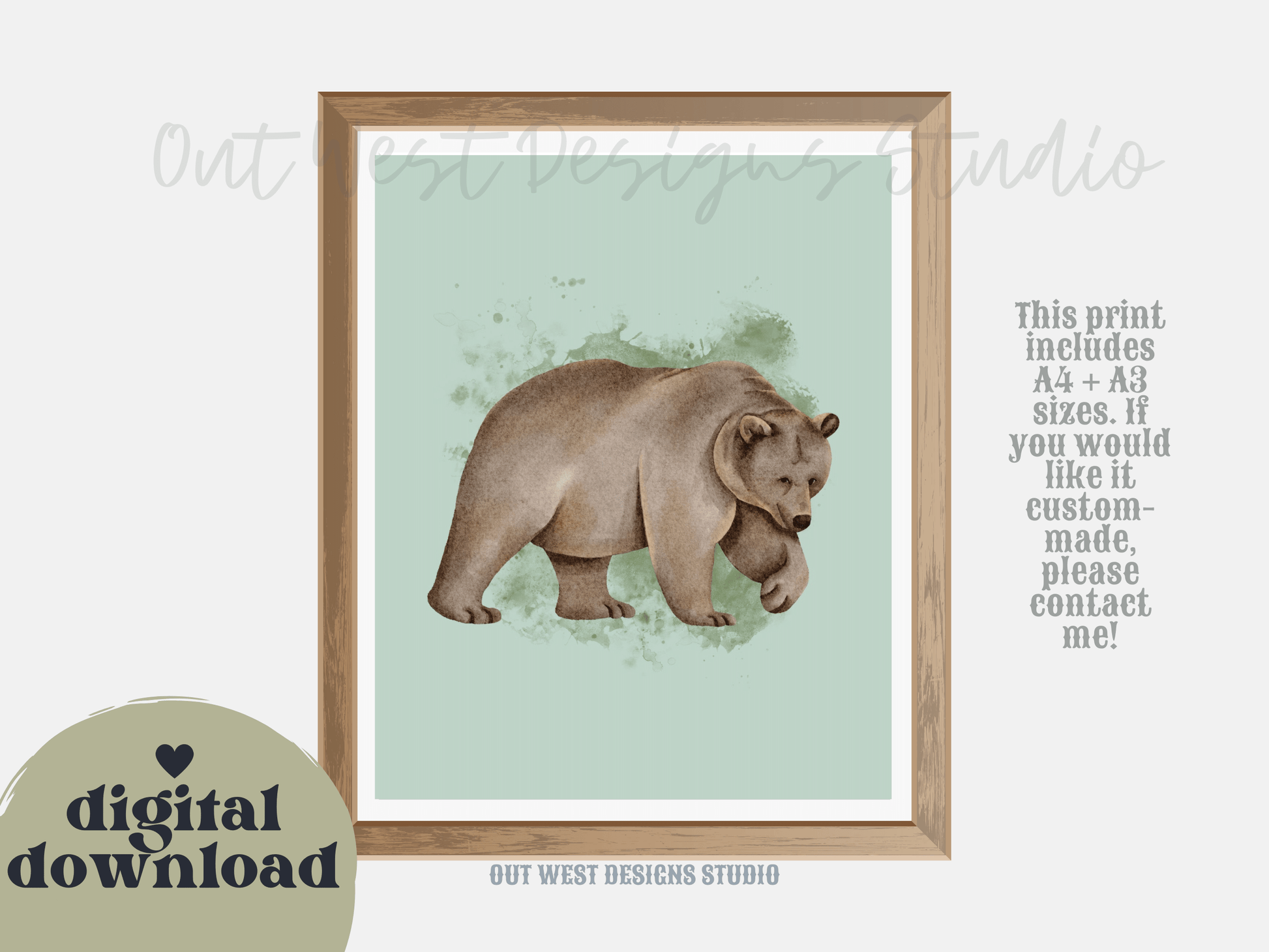 Woodlands animal print- babies, toddler boys + girls nursery home wall decor - fox deer raccoon wolf moose bear Canadian kids bedroom