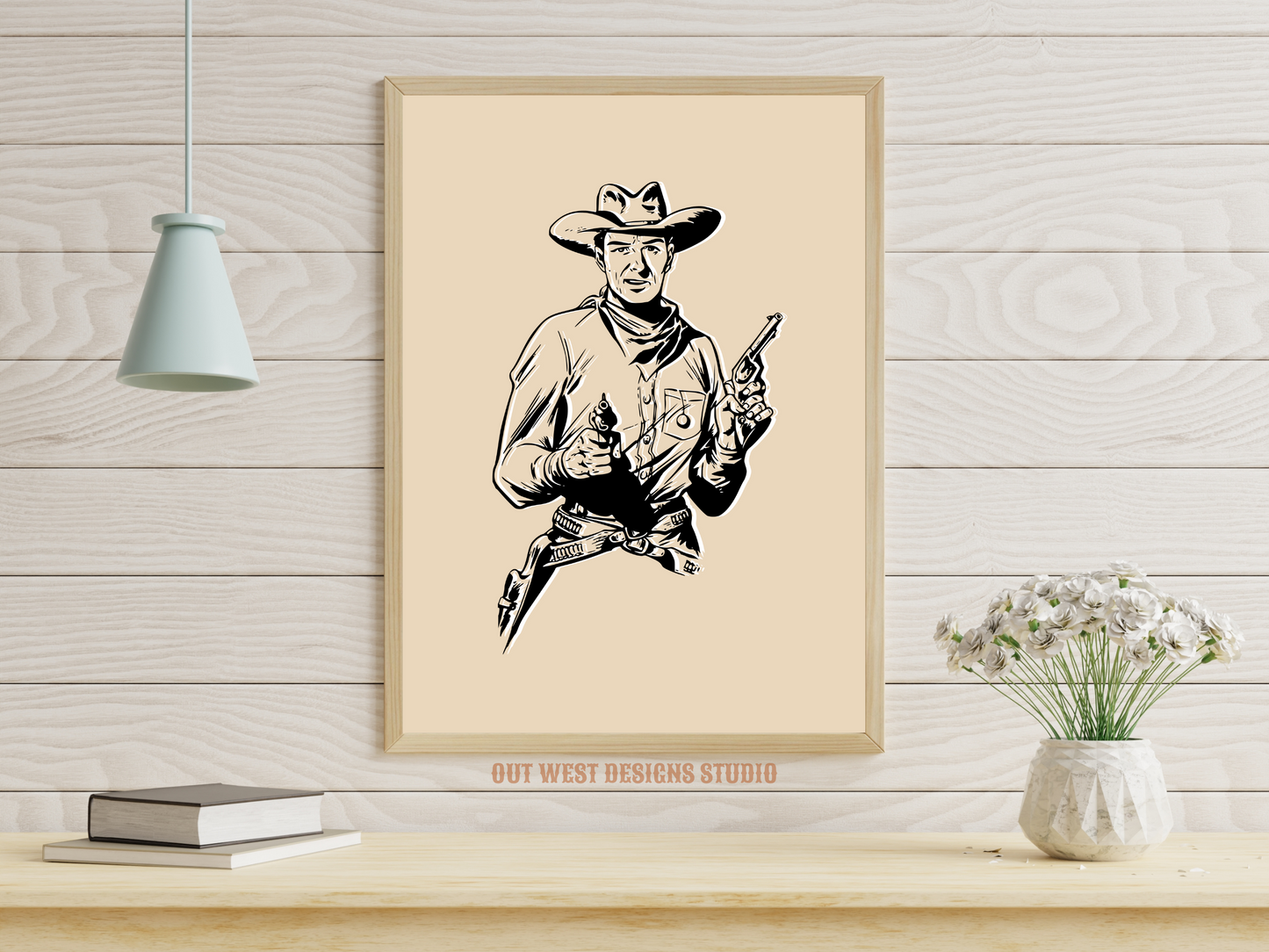 Printable Cowboy John Wayne western print - mustard - Western home decor Poster wall art long country sheriff south western!Printable Lone Outlaw cowboy western print - Cream + black - Western home decor - Poster wall art long country sheriff south western!