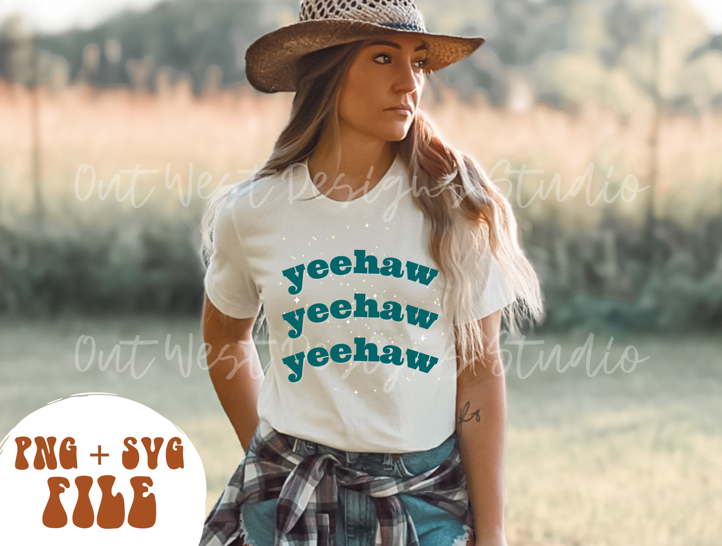 Yeehaw Western PNG + SVG file | Rust + stars | Retro Sublimations, Cowgirl Sublimation, Designs Digital Downloads, Shirt | country