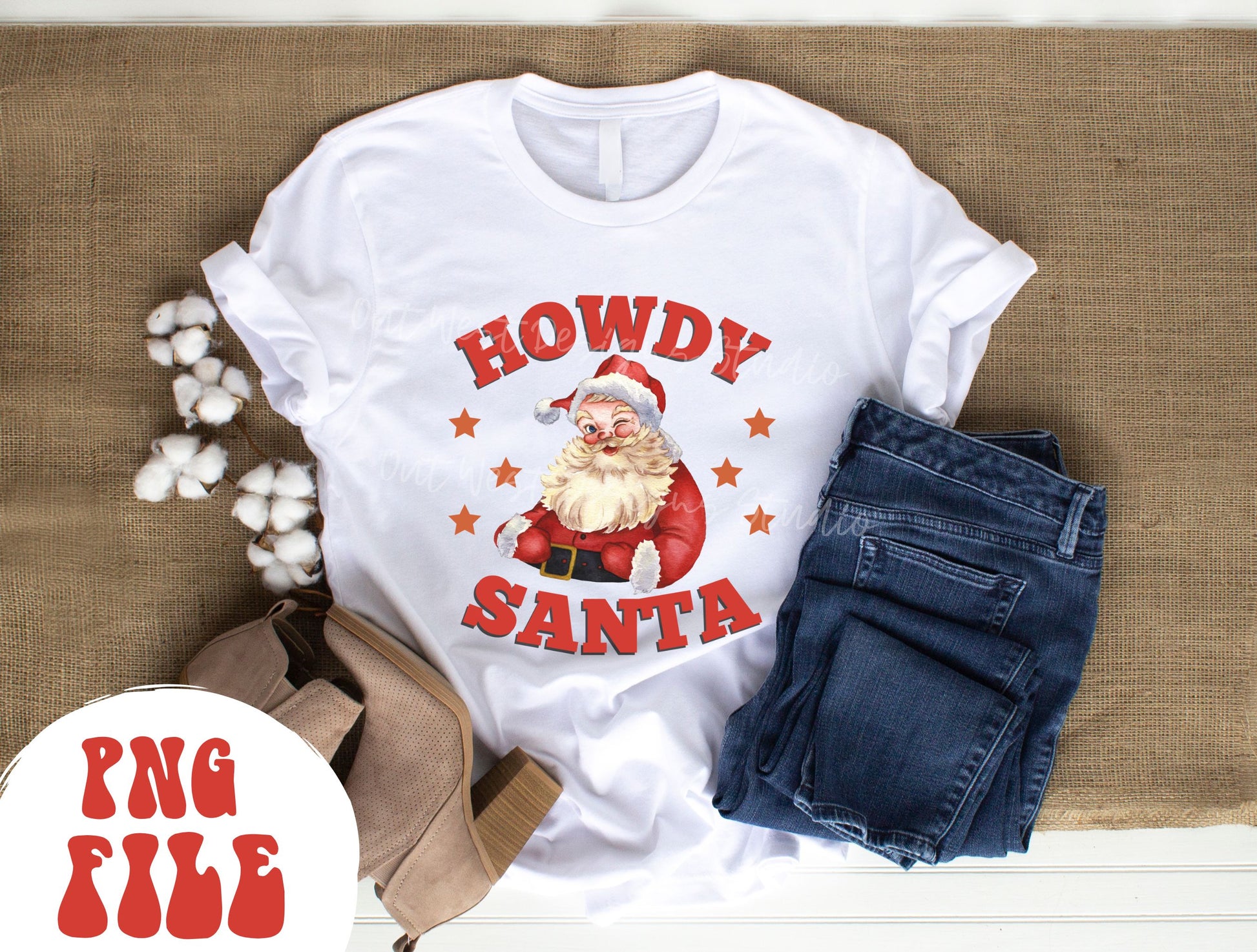 Howdy Santa Country Christmas Vintage Sublimation, Western Png, Digital Illustration, Sublimation File, Christmas Png, Xmas png