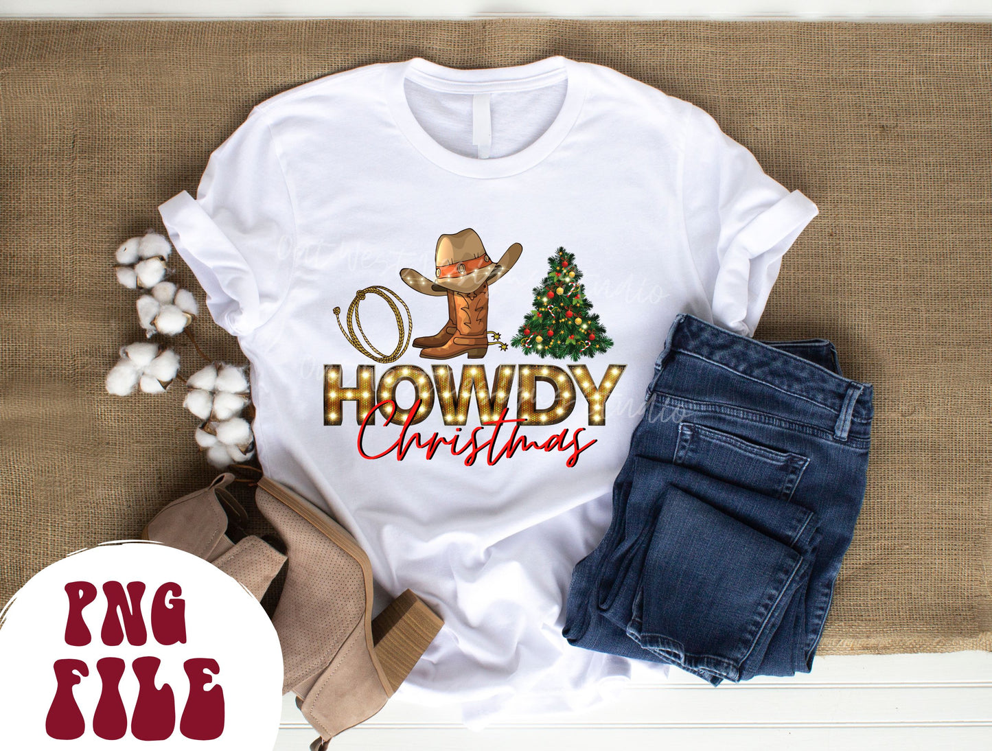 Howdy Christmas png download-Western Christmas png, Happy Holidays png, Country Christmas png, Holiday sublimation, Western png, Howdy png