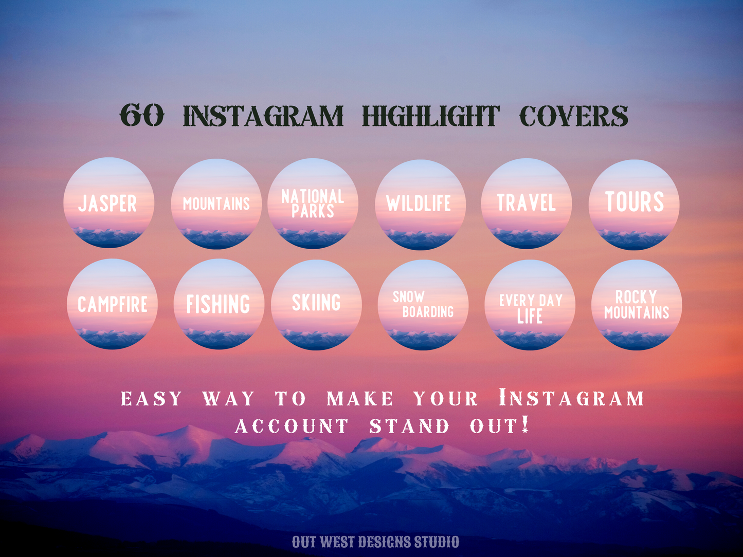 Canada Adventure travel boho Instagram highlight covers + story backgrounds - Canadian pastel ice | exploring wanderlust camping IG icons