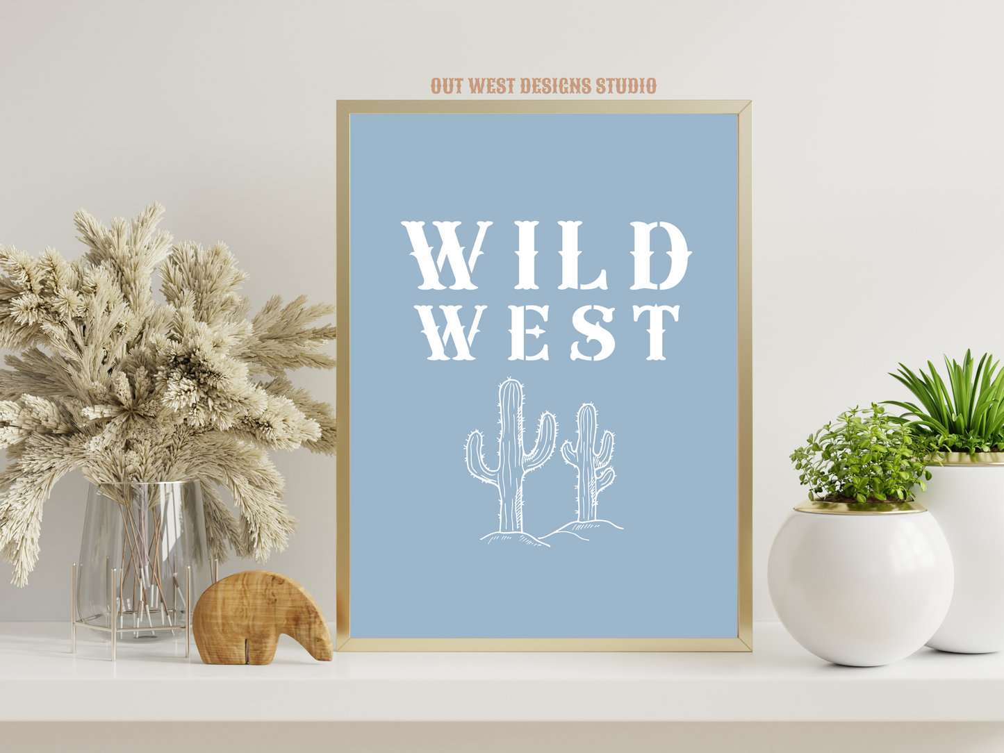 Wild West Cactus print Western- babies girls boys nursery home wall decor play room + kids bedroom poster art Cowboy Cowgirl Southwest rodeo