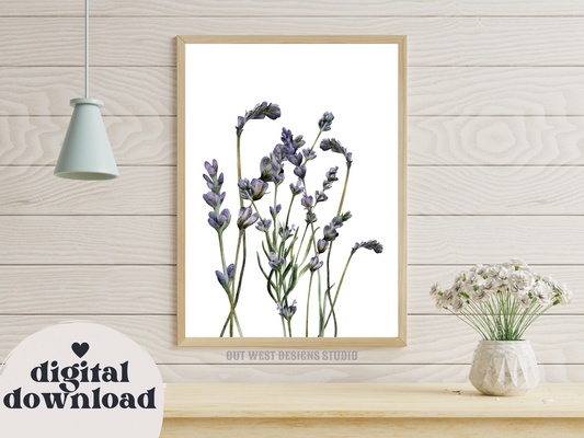 Watercolor Print, Digital Print, Farmhouse Print, Farmhouse Art, Farm House Decor, Printable Wall Art, Farm Decor, lavender, Flowers