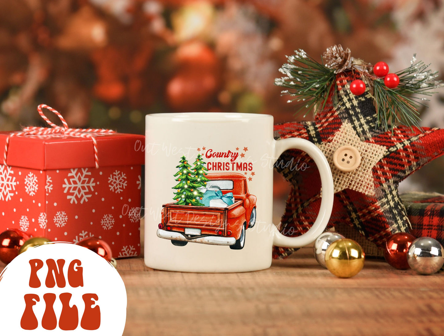 Merry Christmas Vintage Truck Sublimation, Png, Digital Illustration, Sublimation File, Christmas Png, Png Sublimation, Christmas Png file.