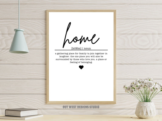 Home Printable Art, Home Definition Print, Wall Art Prints, Instant Download, Quote Print, Minimalist Print, Modern Art, Family Print, Wall