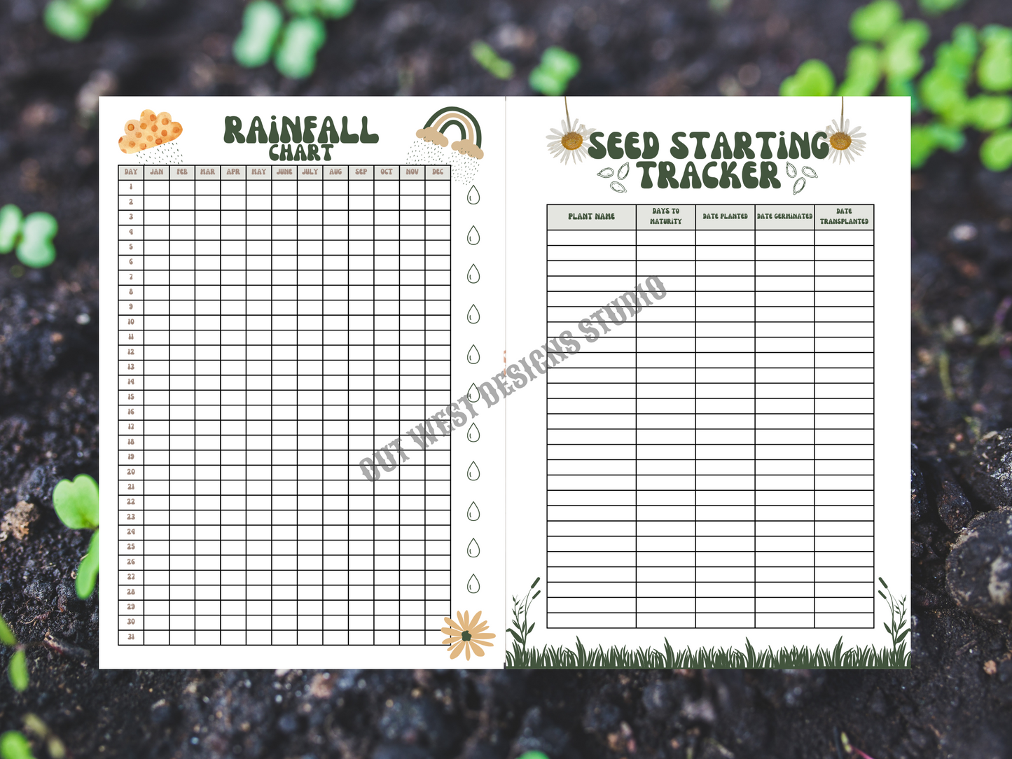 My garden journal diary | keep track of seeding, harvest, inventory + design your own layout | Homesteading book | flower + plant planner