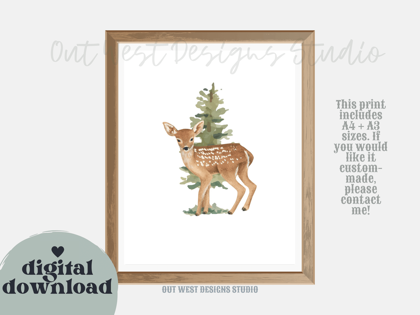 Woodlands animal print- babies, toddler boys + girls nursery home wall decor - fox deer raccoon wolf moose bear Canadian kids bedroom