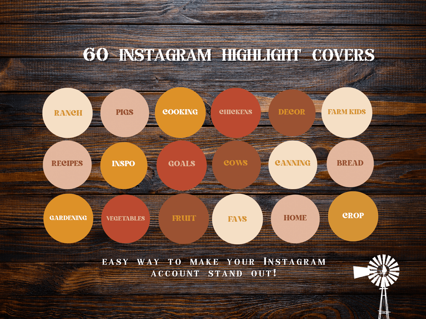 Fall Farm homesteading garden Instagram highlight covers + story backgrounds Farming autumn IG icons social media icons Neutral earthy