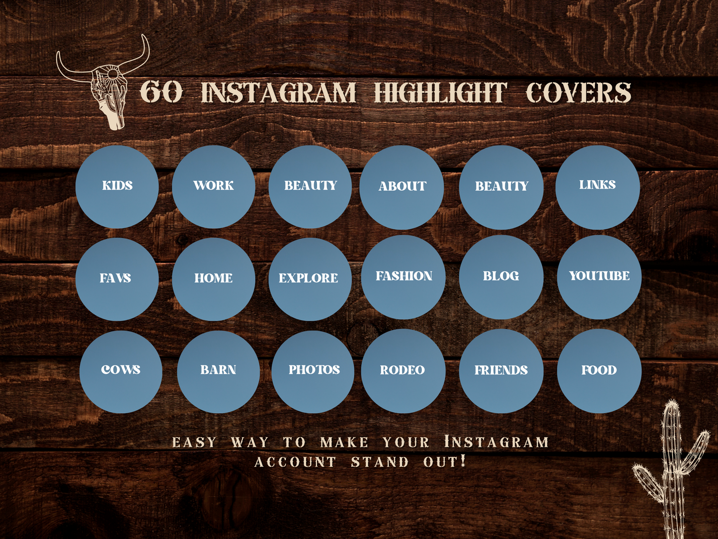 Wild West Big sky Cowgirl Instagram highlight covers + story backgrounds - Western Southwest Blue Montana ranch cowboy western IG icons