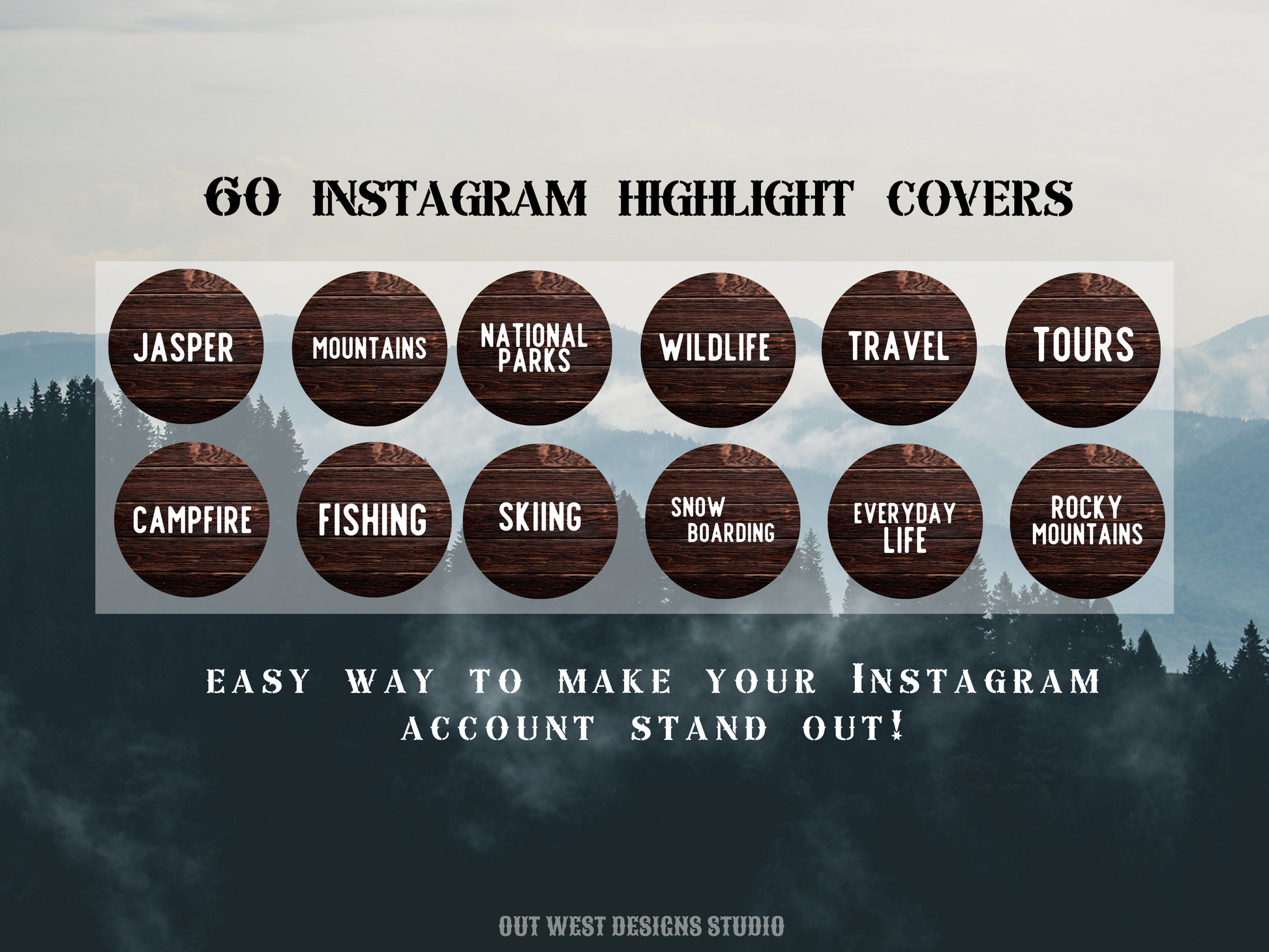 Canada Adventure travel boho Instagram highlight covers + story backgrounds - Canadian wood nature | exploring wanderlust camping IG icons