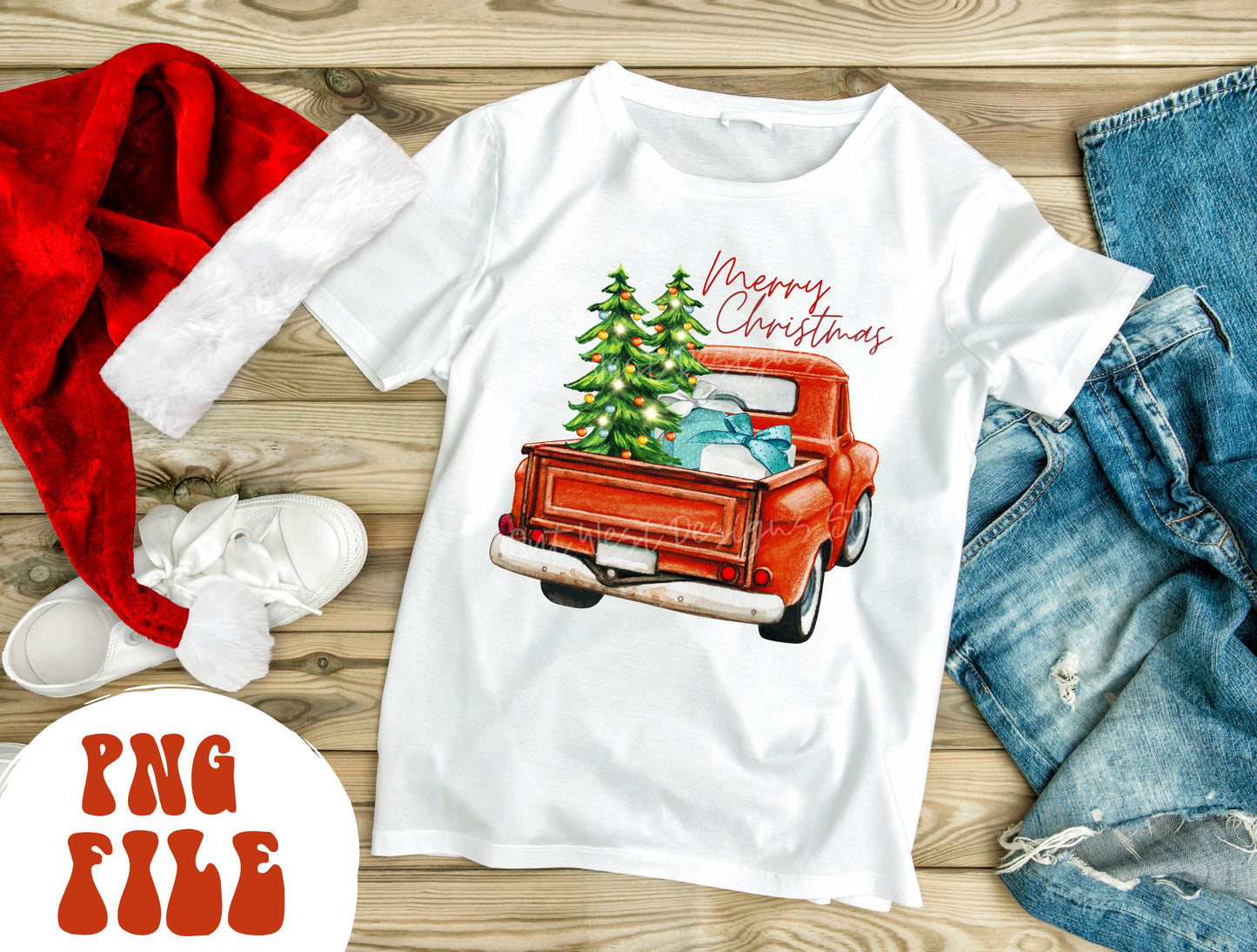 Country Christmas Vintage Truck Sublimation, Western Png, Digital Illustration, Sublimation File, Christmas Png, Xmas png