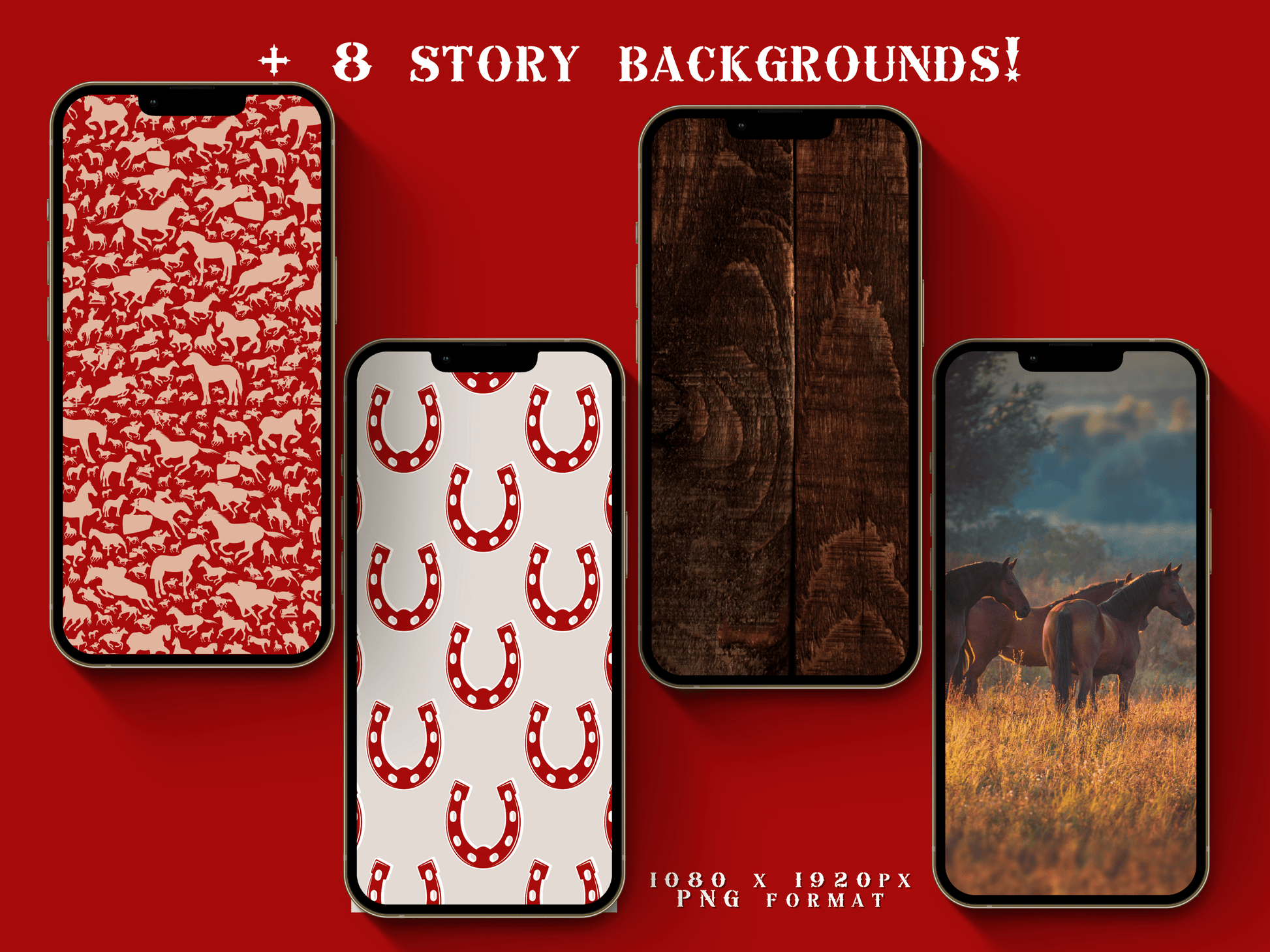 Red Equestrian horse riding Instagram highlight covers + story backgrounds - show jumping, pony, dressage, rodeo cowgirl IG icons