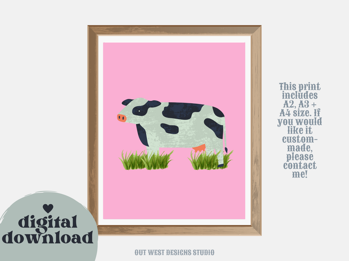 Cute farm animal prints - babies, toddler boys nursery home wall decor - farming baby animal water-color kids bedroom