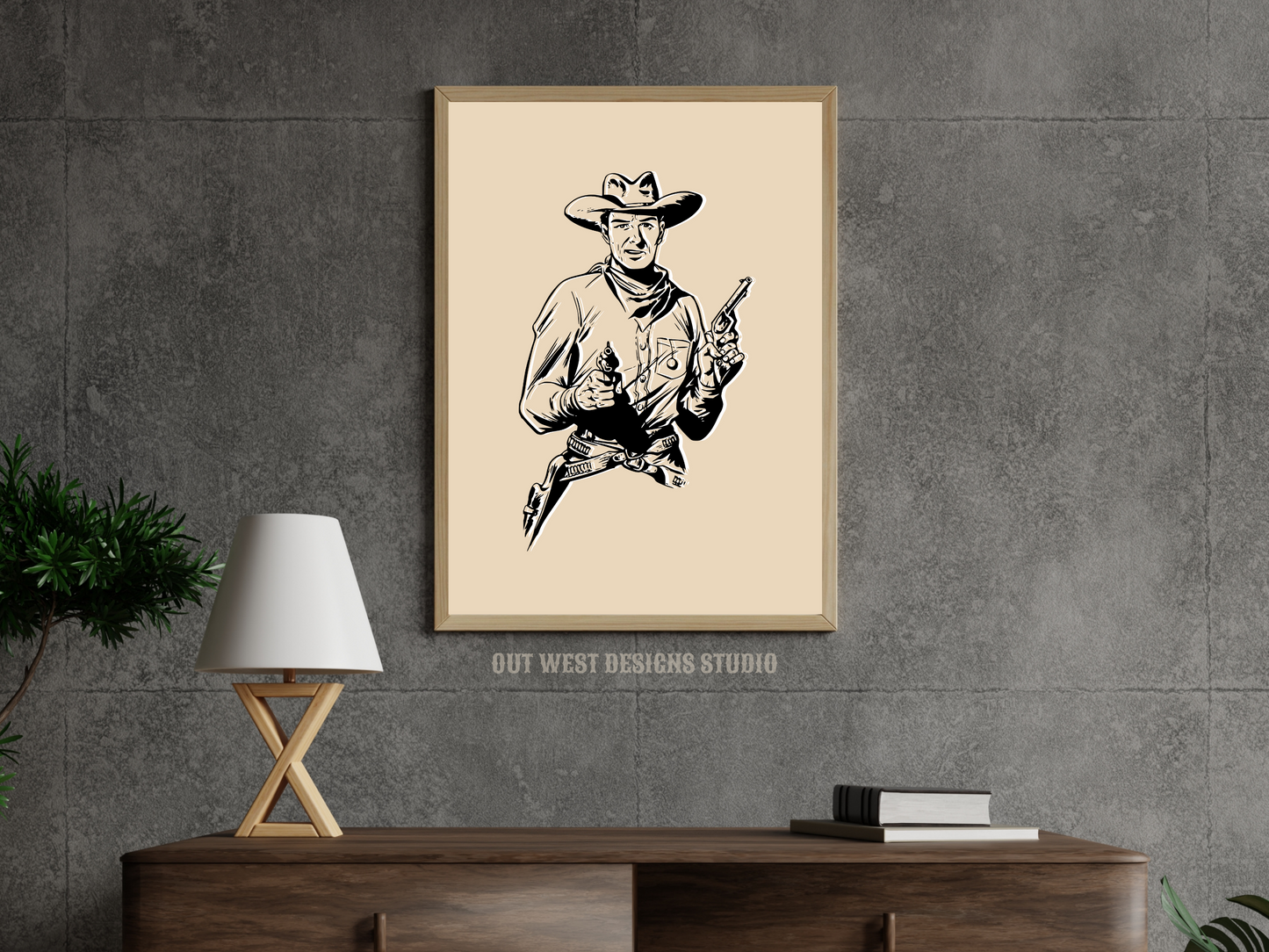 Printable Cowboy John Wayne western print - mustard - Western home decor Poster wall art long country sheriff south western!Printable Lone Outlaw cowboy western print - Cream + black - Western home decor - Poster wall art long country sheriff south western!