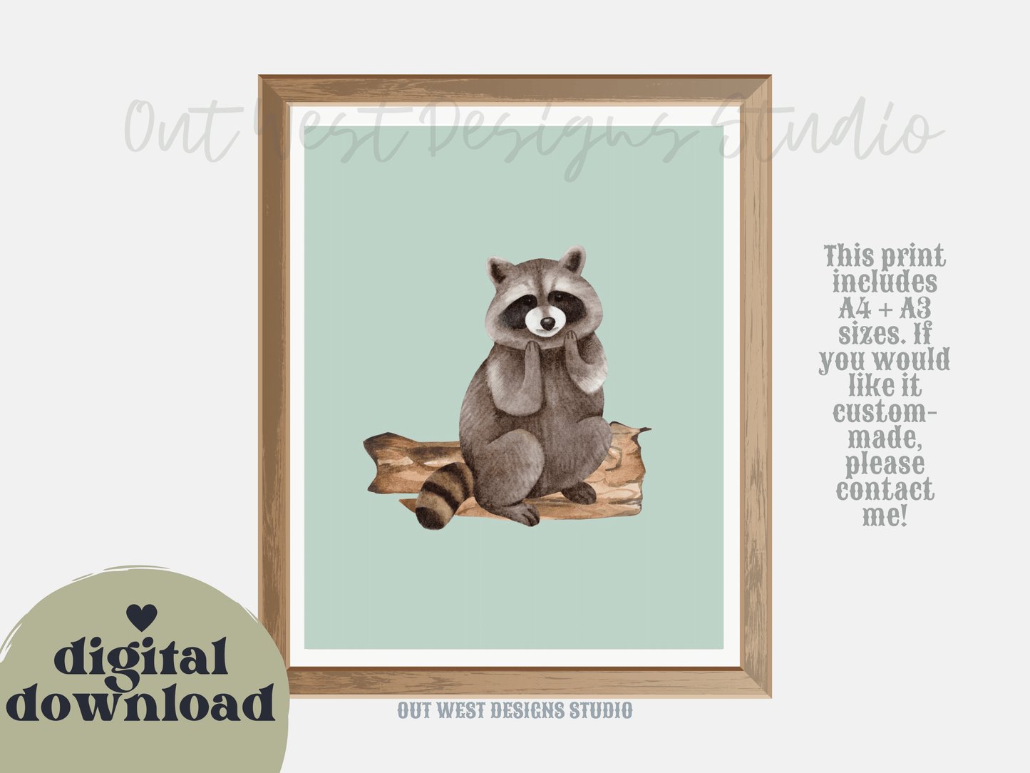 Woodlands animal print- babies, toddler boys + girls nursery home wall decor - fox deer raccoon wolf moose bear Canadian kids bedroom