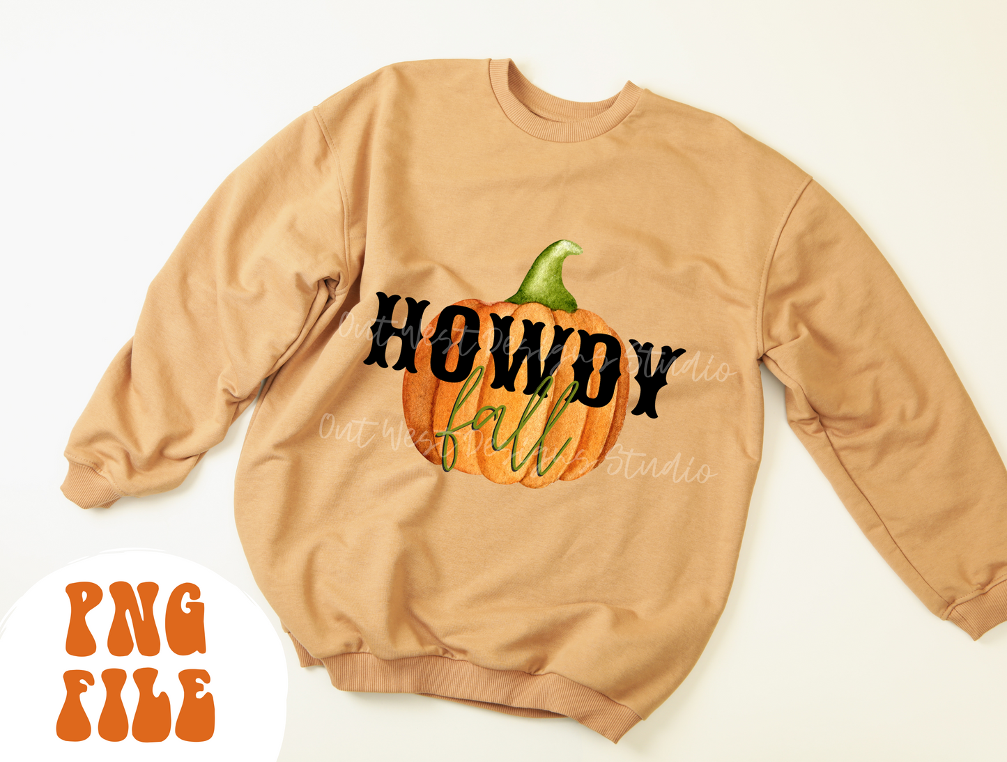 Western Fall halloween Howdy fall pumpkin PNG, Season, Sublimation Design instant Downloads, Retro Autumn Vibes, Thanksgiving