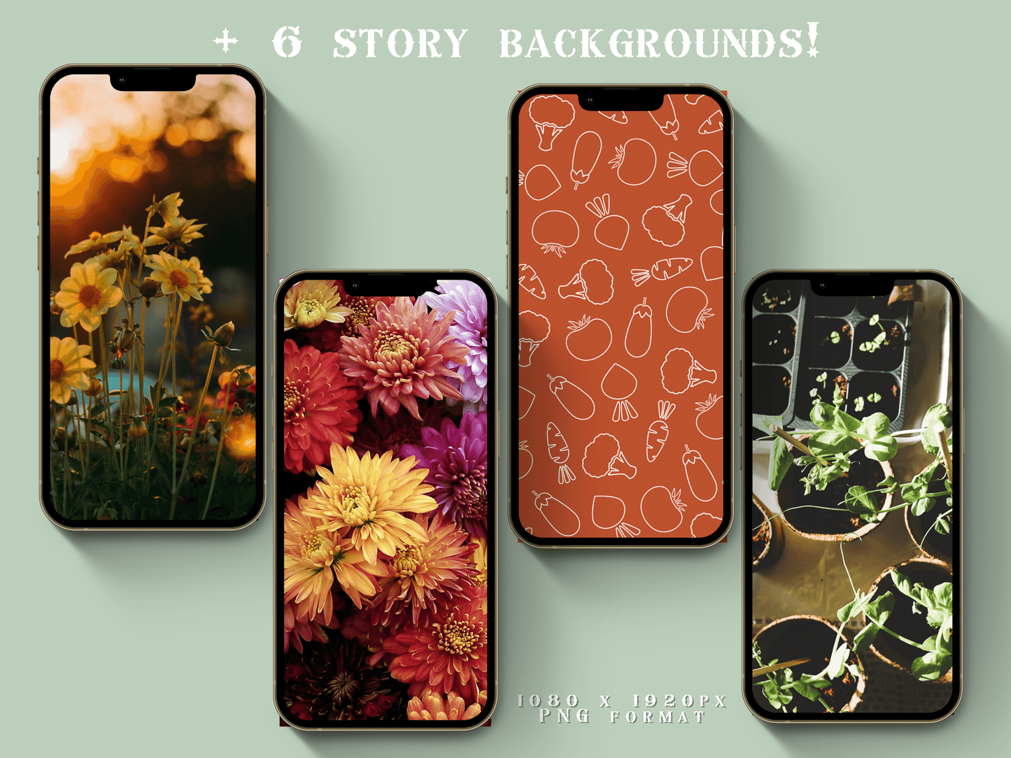 Gardening floral Instagram highlight covers + story backgrounds - Garden flower green pink red IG icons | social media