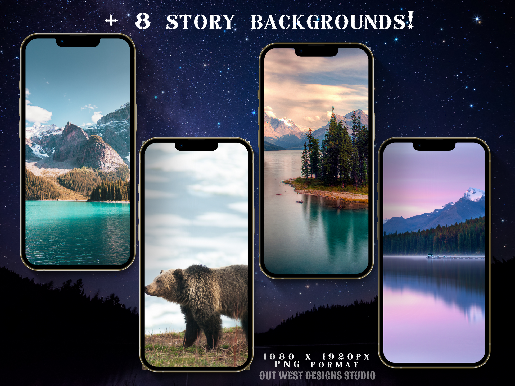 Canada Adventure travel boho Instagram highlight covers + story backgrounds - Canadian night sky | exploring wanderlust camping IG icons