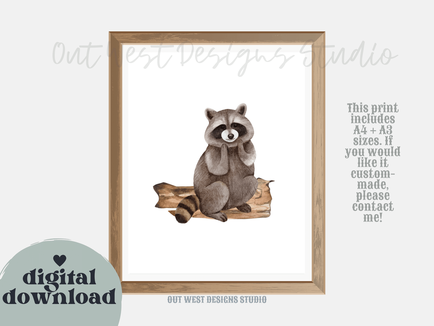 Woodlands animal print- babies, toddler boys + girls nursery home wall decor - fox deer raccoon wolf moose bear Canadian kids bedroom