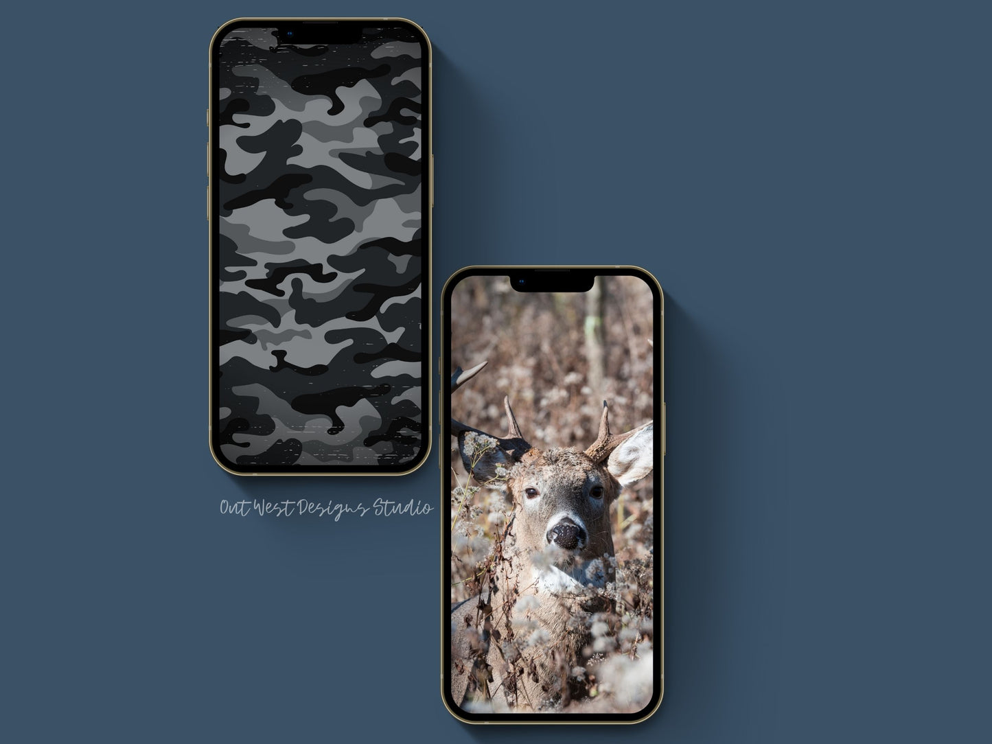 Hunting country Instagram highlight covers + story backgrounds - Blue camo - country + western IG icons | deer elk bear hunter social media